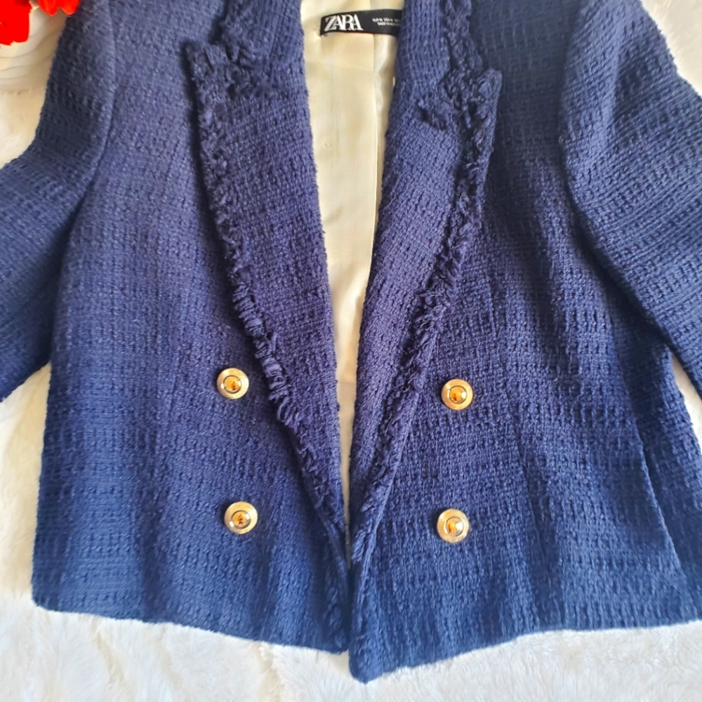 Zara textured weave blazer